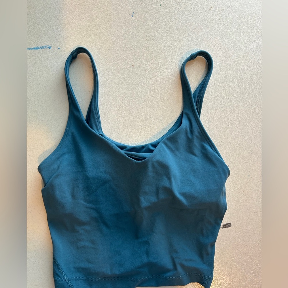 Teal Blue Crop Tank Top